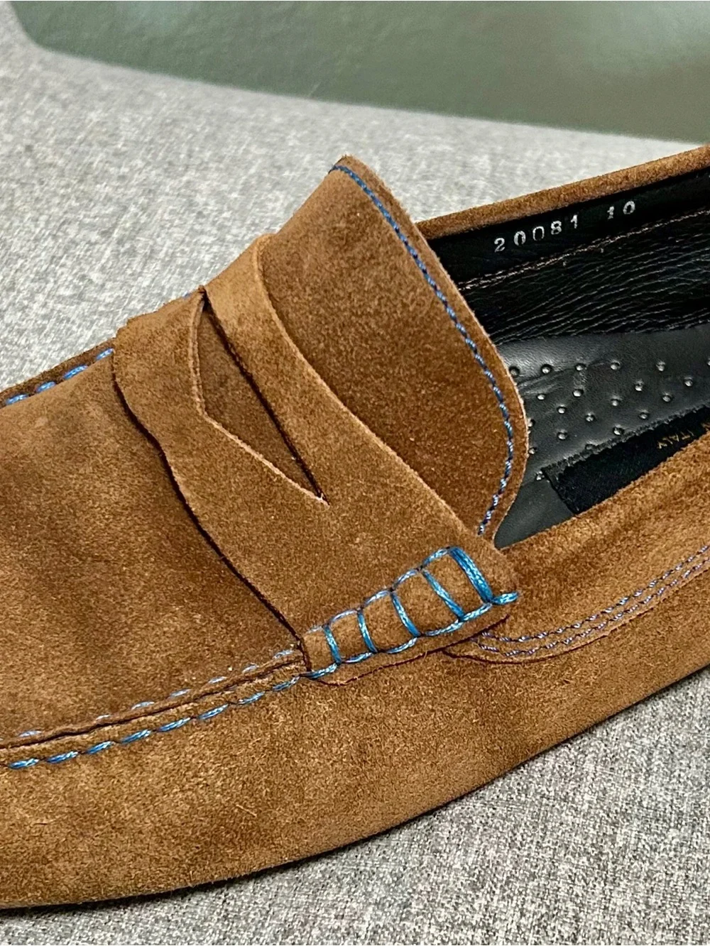 Brown Suede Penny Loafers for Men